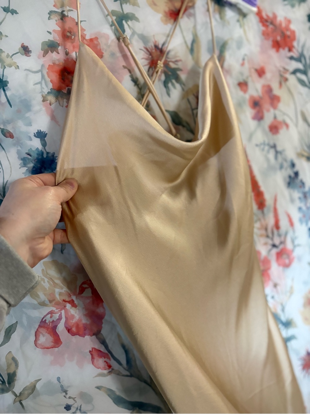 Show Me Your Mumu Satin Slip Dress in Champagne - Picture 4 of 10